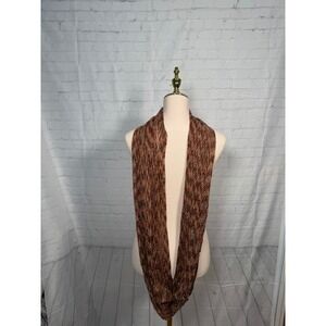 Steve Madden Open Knit Infinity‎ Scarf Rust Burgundy Gray One Size